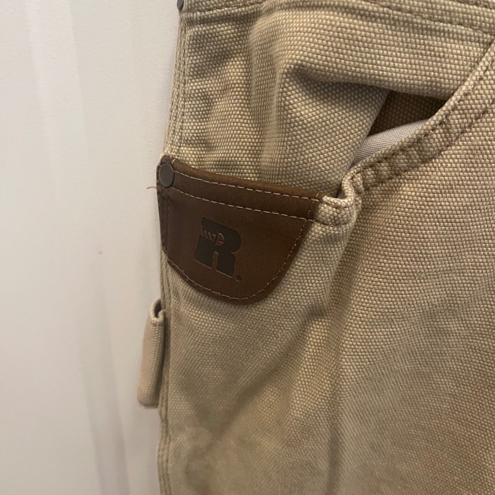 Wrangler Riggs Workwear 14X31 Tan Canvas Carpenter Pants Reinforced Knee - Picture 5 of 10